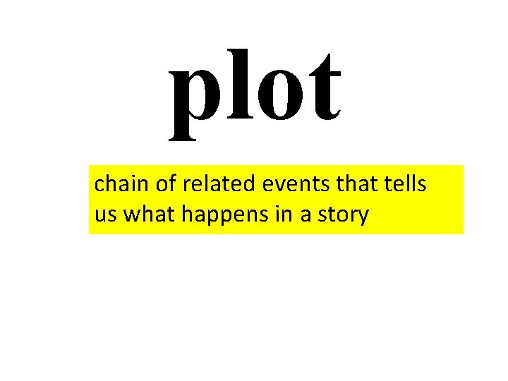 plot chain of related events that tells us what happens in a story 