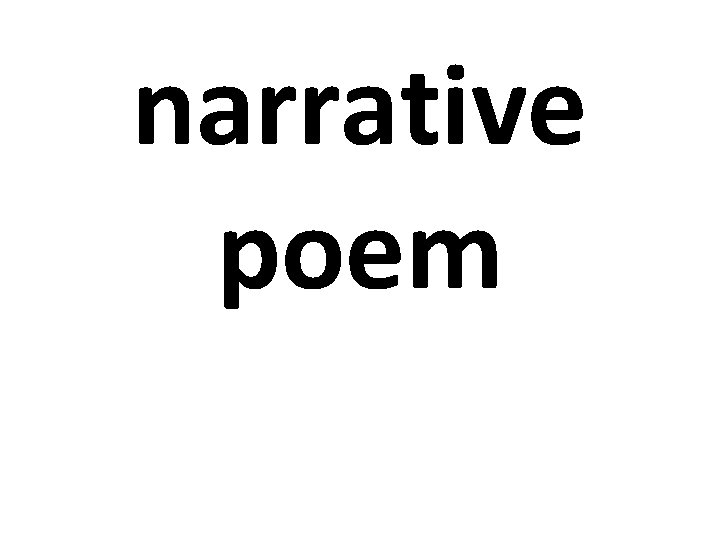 narrative poem 