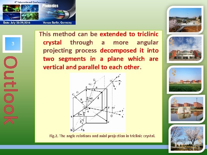 This method can be extended to triclinic crystal through a more angular projecting process