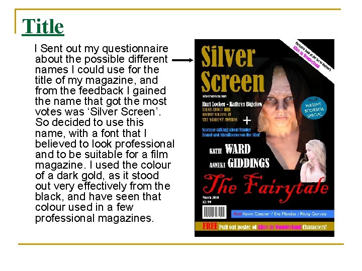 Title I Sent out my questionnaire about the possible different names I could use