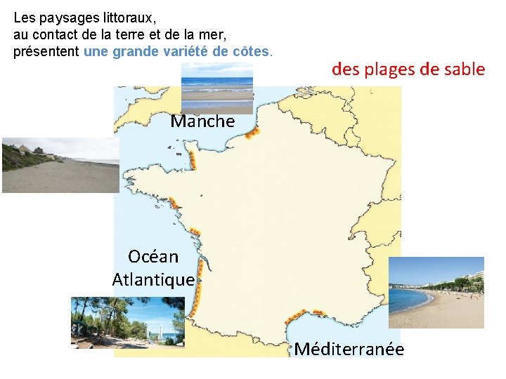 Les paysages littoraux, au contact de la terre et de la mer, présentent une