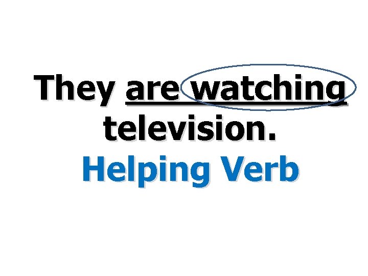 They are watching television. Helping Verb 