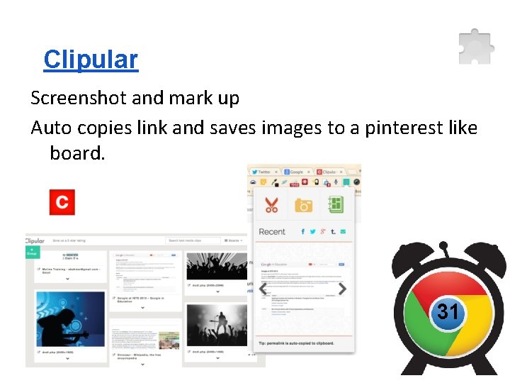 Clipular Screenshot and mark up Auto copies link and saves images to a pinterest