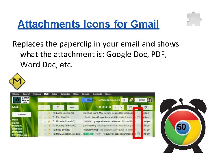 Attachments Icons for Gmail Replaces the paperclip in your email and shows what the