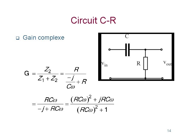 Circuit C-R q Gain complexe 14 