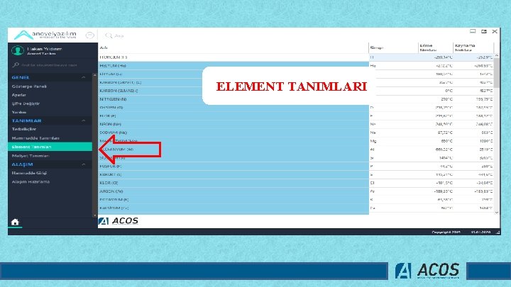 ELEMENT TANIMLARI 