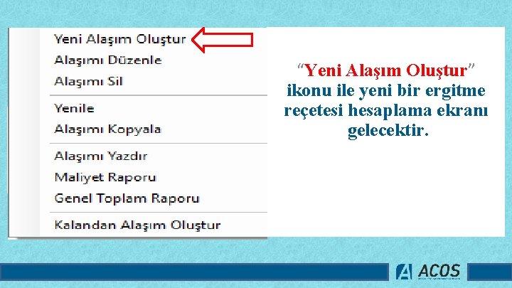 “Yeni Alaşım Oluştur” ikonu ile yeni bir ergitme reçetesi hesaplama ekranı gelecektir. 