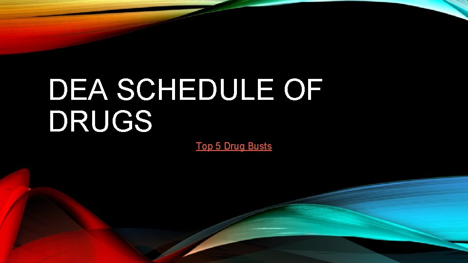 DEA SCHEDULE OF DRUGS Top 5 Drug Busts 