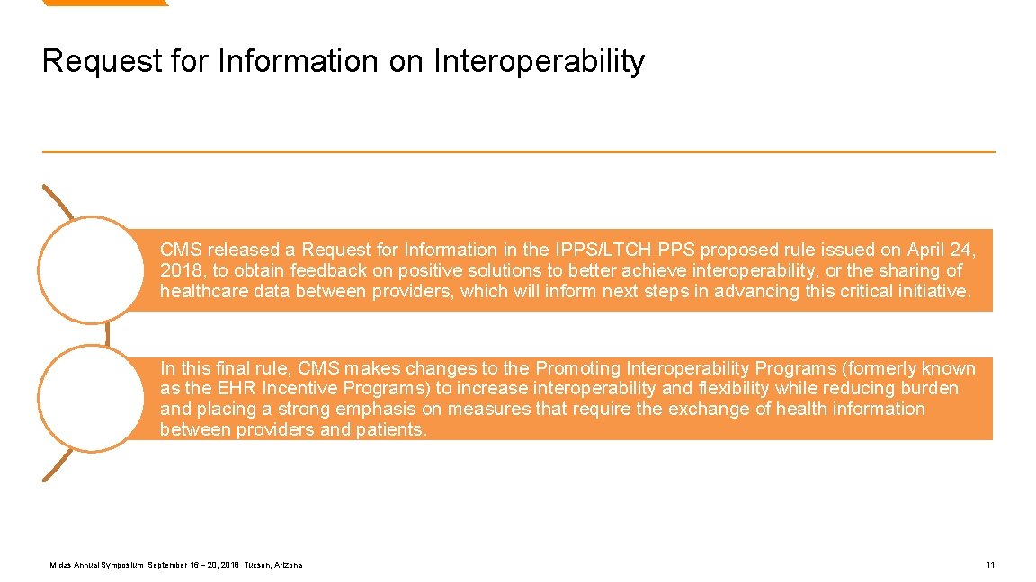 Request for Information on Interoperability CMS released a Request for Information in the IPPS/LTCH
