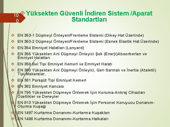 10 Yüksekten 0 Güvenli İndiren Sistem /Aparat Standartları EN 353 -1 Düşmeyi Önleyen/Frenleme Sistemi