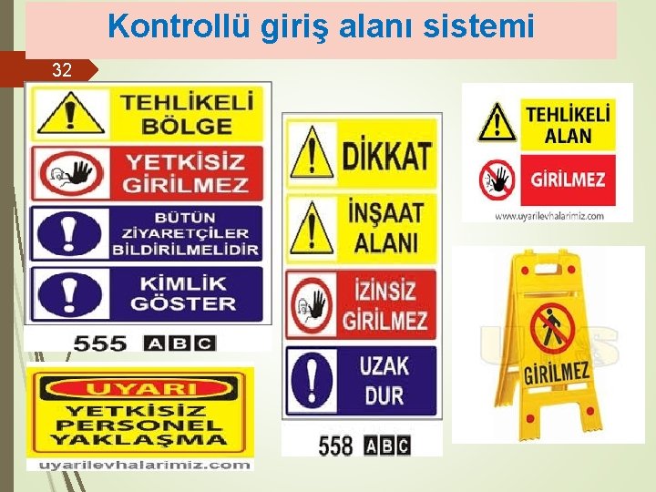 Kontrollü giriş alanı sistemi 32 