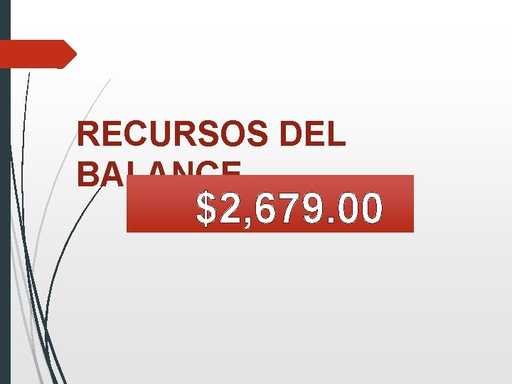 RECURSOS DEL BALANCE $2, 679. 00 