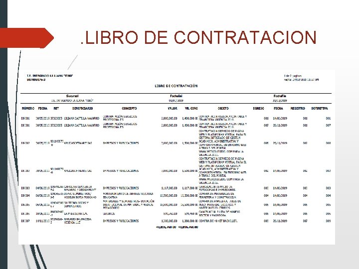 . LIBRO DE CONTRATACION . 