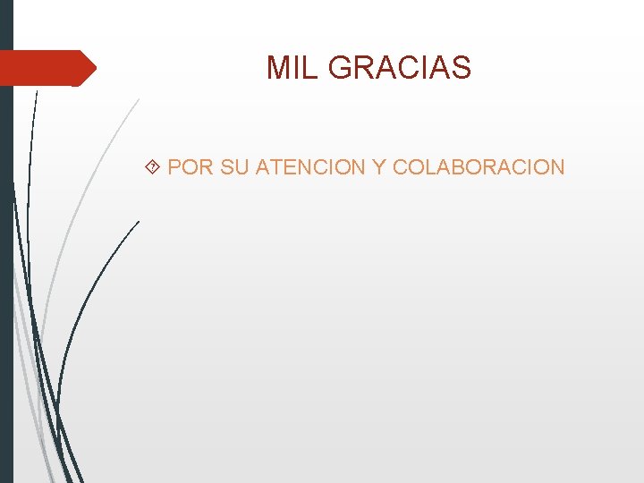 MIL GRACIAS POR SU ATENCION Y COLABORACION 