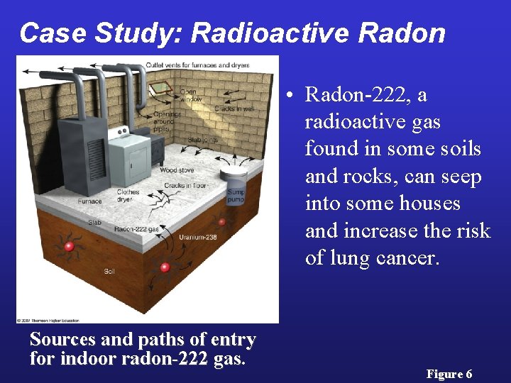 Case Study: Radioactive Radon • Radon-222, a radioactive gas found in some soils and