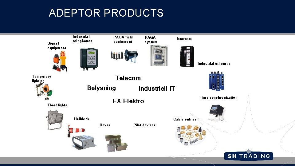 ADEPTOR PRODUCTS Signal equipment Industrial telephones PAGA field equipment PAGA system Intercom Industrial ethernet