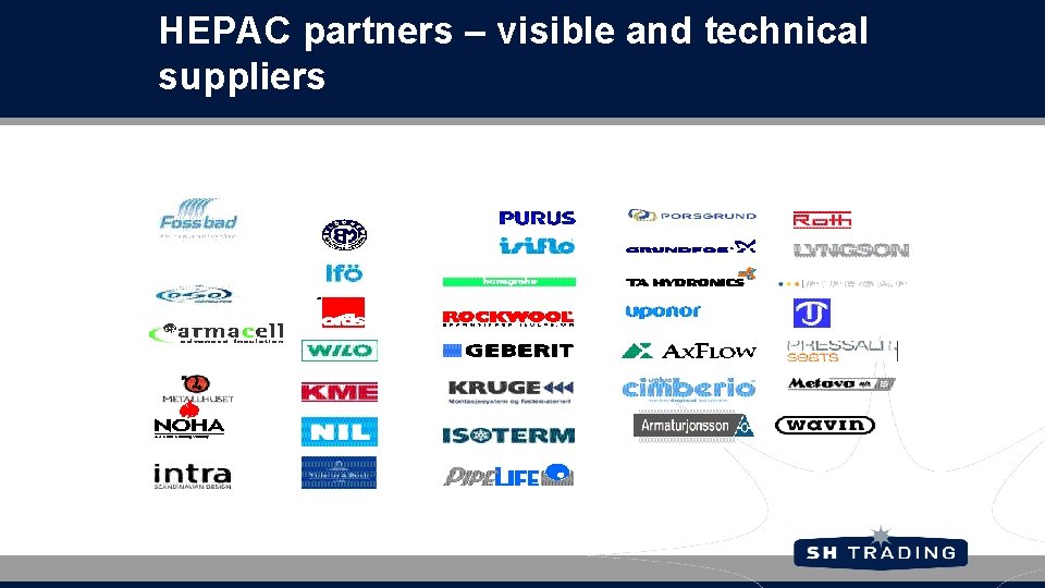 HEPAC partners – visible and technical suppliers 