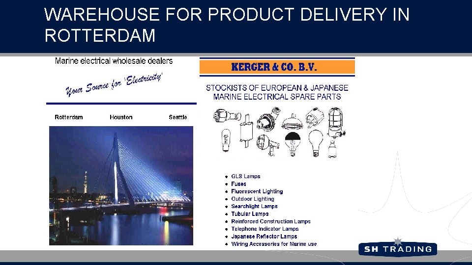 WAREHOUSE FOR PRODUCT DELIVERY IN ROTTERDAM 
