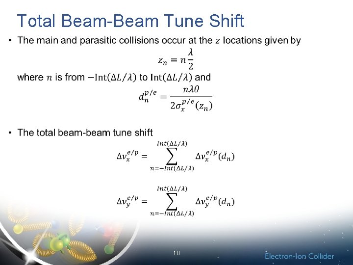 Total Beam-Beam Tune Shift 18 