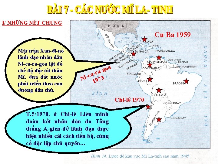 I/ NHỮNG NÉT CHUNG Cu Ba 1959 Mặt trận Xan-đi-nô lãnh đạo nhân dân