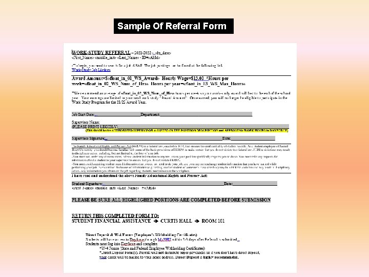 Sample Of Referral Form 