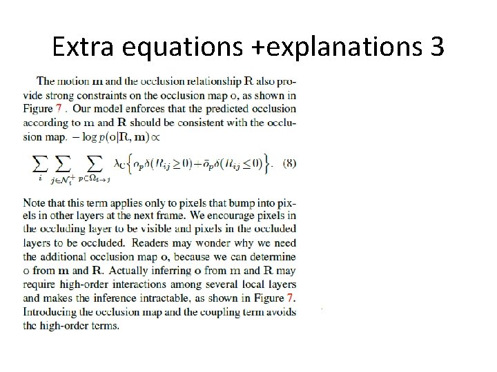 Extra equations +explanations 3  Extra equations +explanations 3