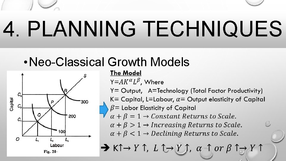 4. PLANNING TECHNIQUES • Neo-Classical Growth Models 
