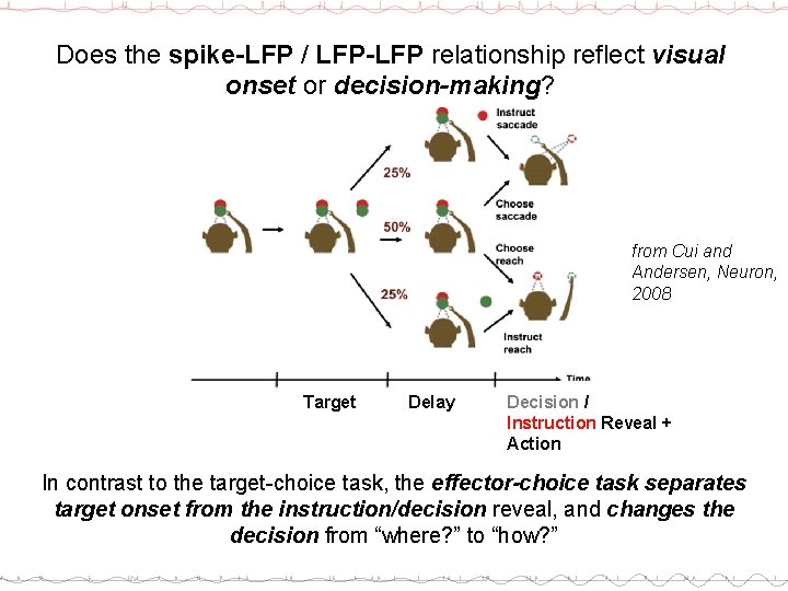 Does the spike-LFP / LFP-LFP relationship reflect visual onset or decision-making? from Cui and