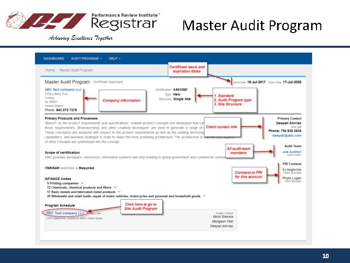 Master Audit Program 10 