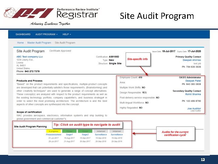 Site Audit Program 12 