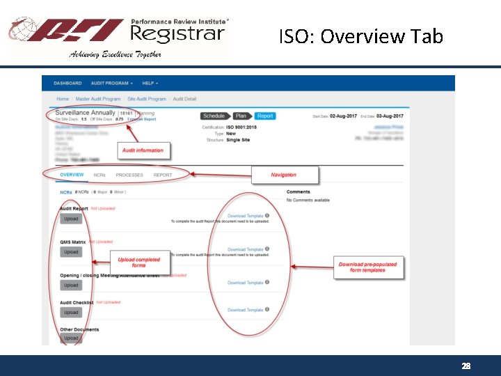 ISO: Overview Tab 28 