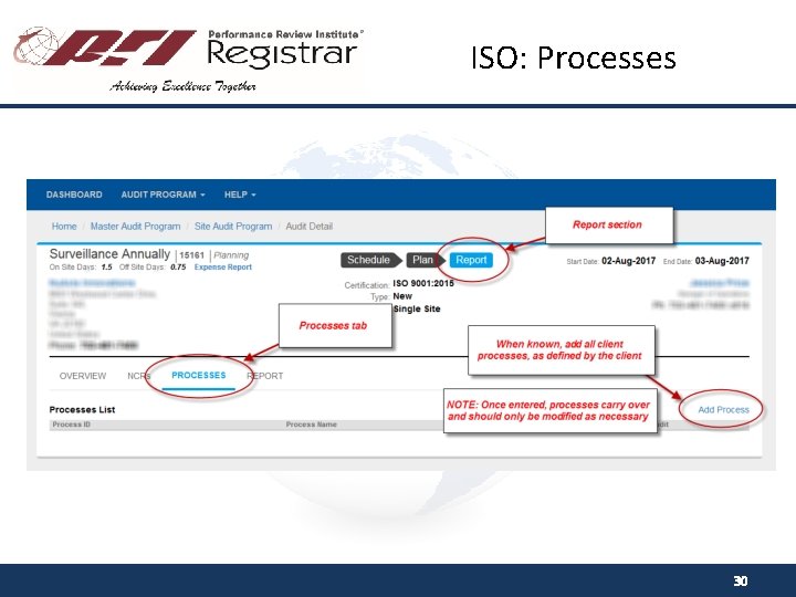 ISO: Processes 30 