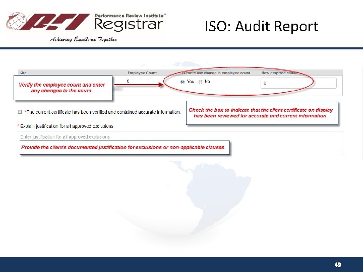 ISO: Audit Report 49 