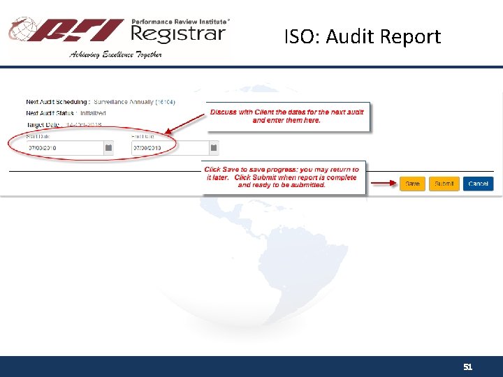 ISO: Audit Report 51 