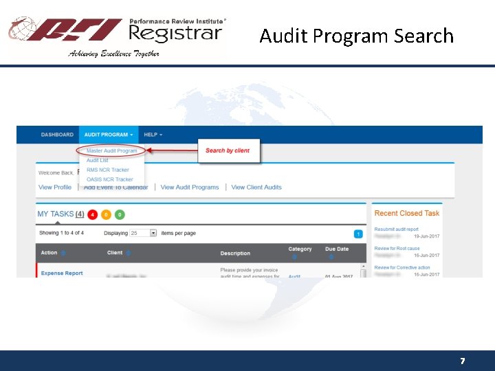 Audit Program Search 7 