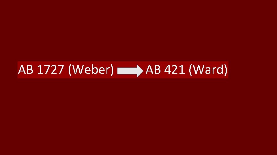 AB 1727 (Weber) AB 421 (Ward) 