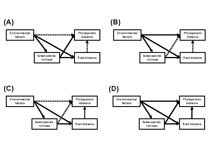 (A) (B) Environmental factors Phylogenetic distance Grass species richness Environmental factors Grass species richness