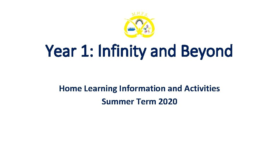 Year 1: Infinity and Beyond Home Learning Information and Activities Summer Term 2020 