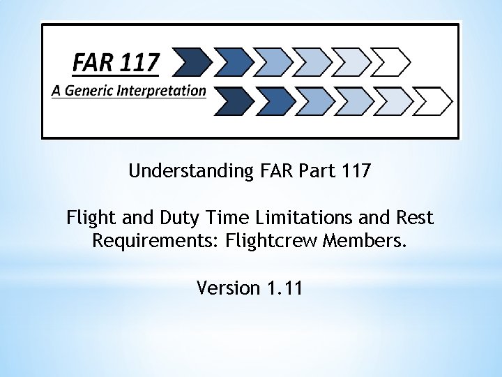 Understanding FAR Part 117 Flight and Duty Time Limitations and Rest Requirements: Flightcrew Members.