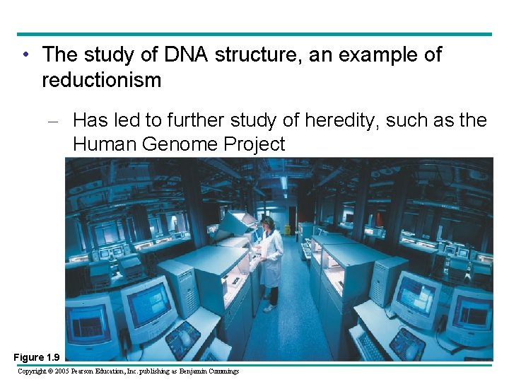  • The study of DNA structure, an example of reductionism – Has led