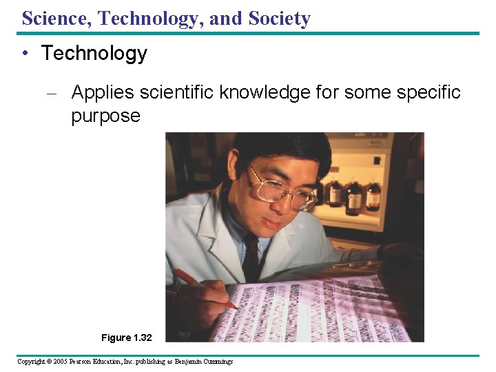 Science, Technology, and Society • Technology – Applies scientific knowledge for some specific purpose