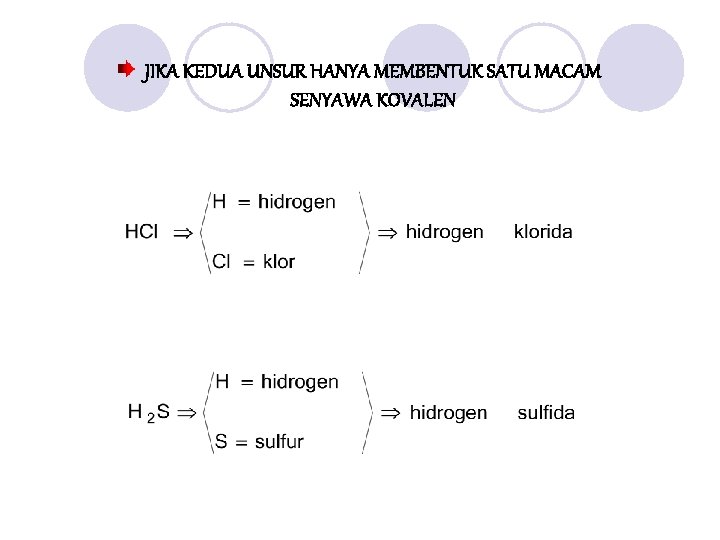 JIKA KEDUA UNSUR HANYA MEMBENTUK SATU MACAM SENYAWA KOVALEN 