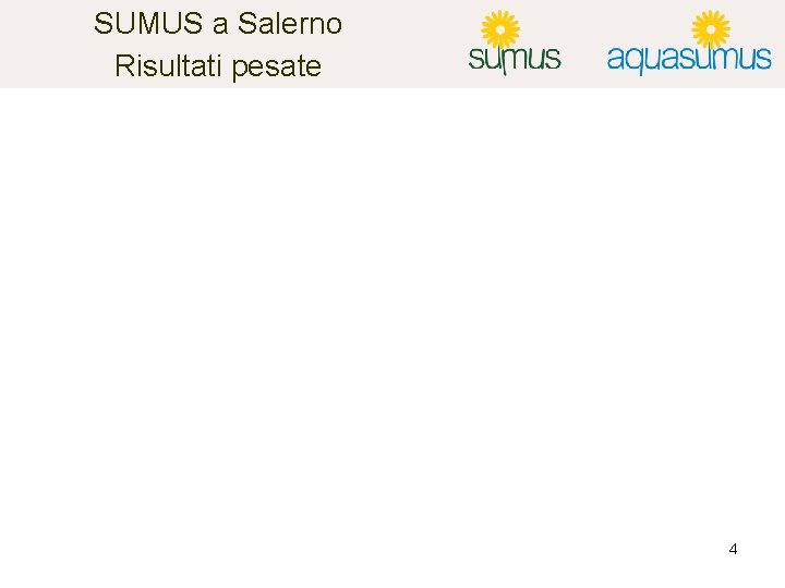 SUMUS a Salerno Risultati pesate 4 