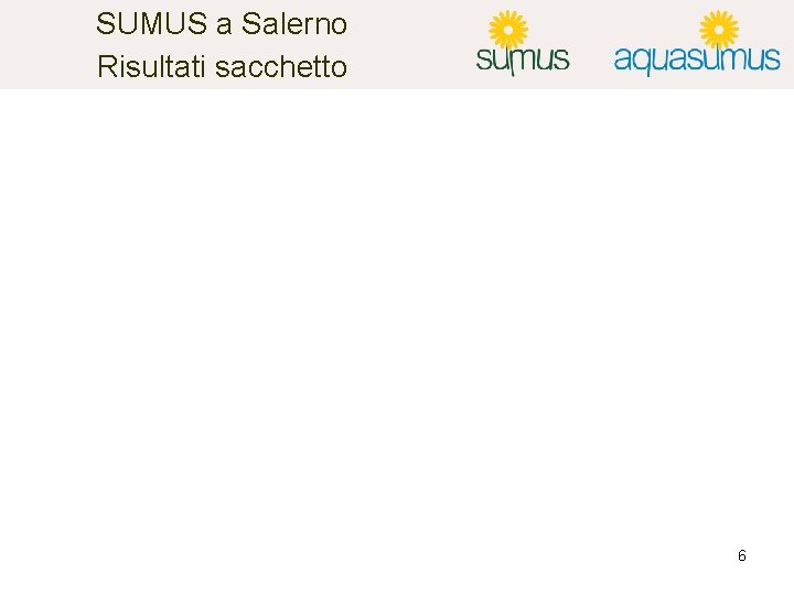 SUMUS a Salerno Risultati sacchetto 6 