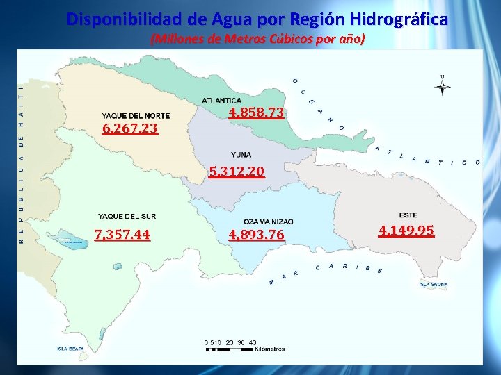 Disponibilidad de Agua por Región Hidrográfica (Millones de Metros Cúbicos por año) 6, 267.