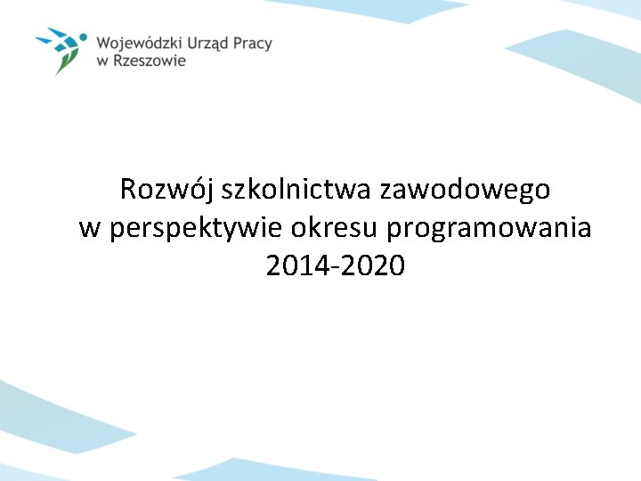Rozwój szkolnictwa zawodowego w perspektywie okresu programowania 2014 -2020 