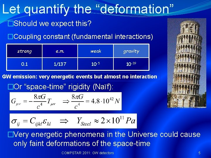 Let quantify the “deformation” �Should we expect this? �Coupling constant (fundamental interactions) strong e.