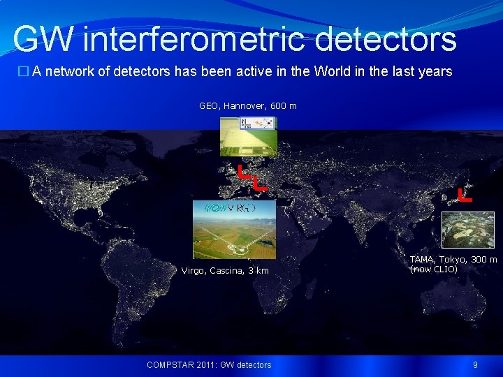 GW interferometric detectors � A network of detectors has been active in the World