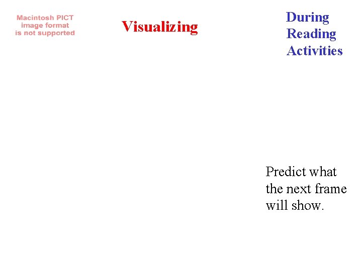 Visualizing During Reading Activities Predict what the next frame will show. 