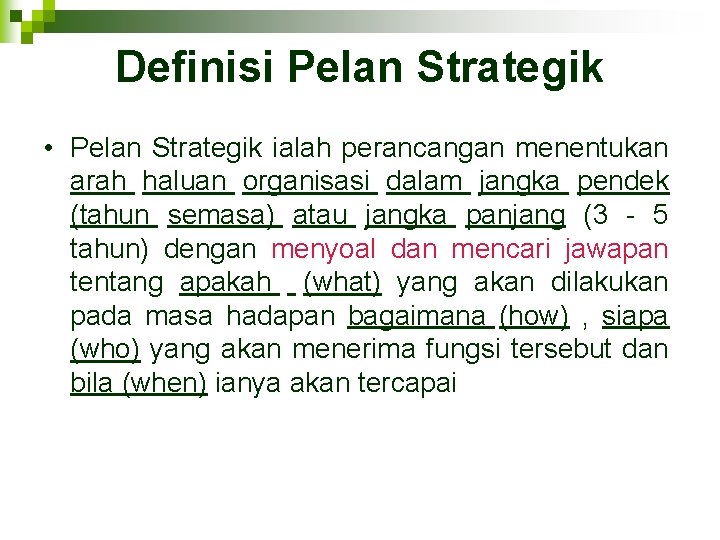 Pelan strategik organisasi